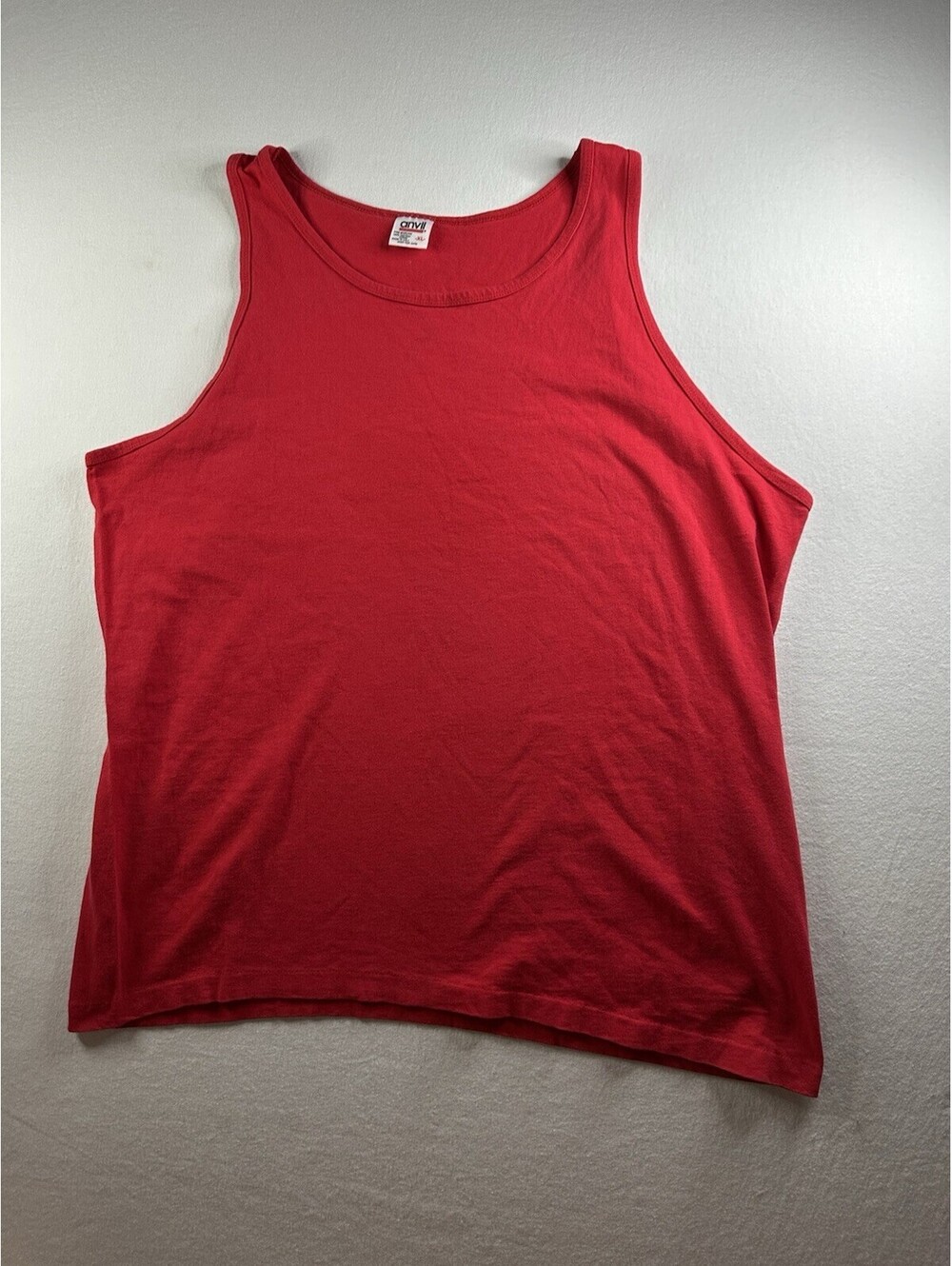 Vintage 90s ANVIL Blank Red Tank Top T Shirt Size XL Made In USA
